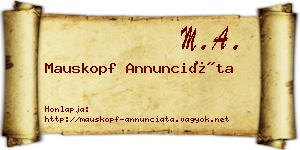 Mauskopf Annunciáta névjegykártya